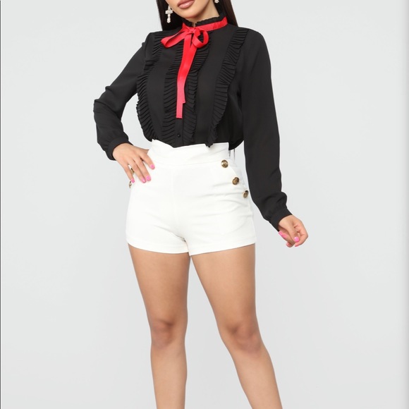 New With Tag Black Pleated Blouse With Red Lace- S - Picture 5 of 8